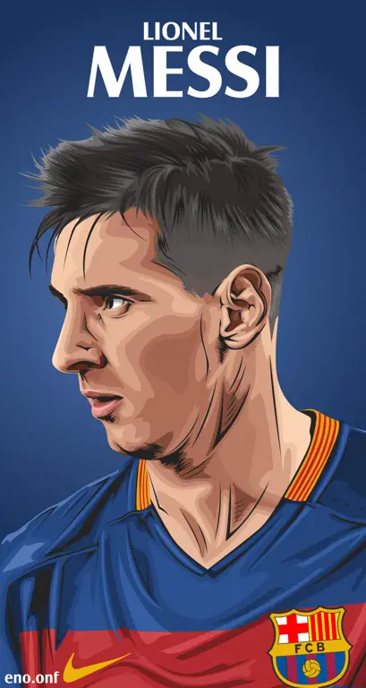 Gambar Messi bergaya anime