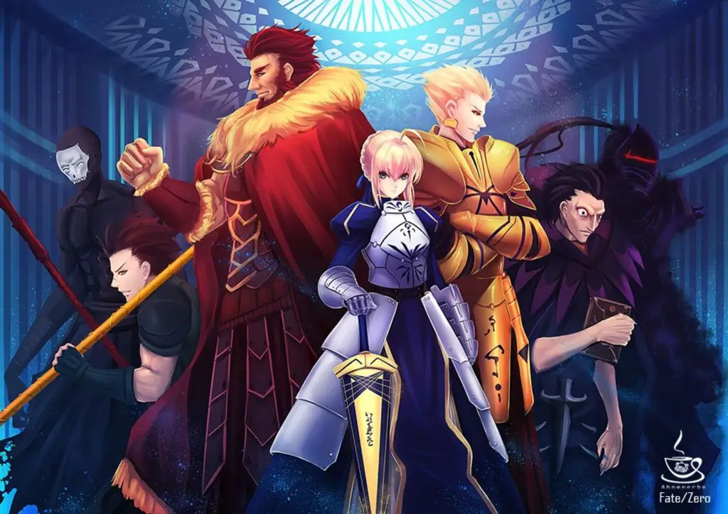 Ilustrasi karakter-karakter utama Fate Zero