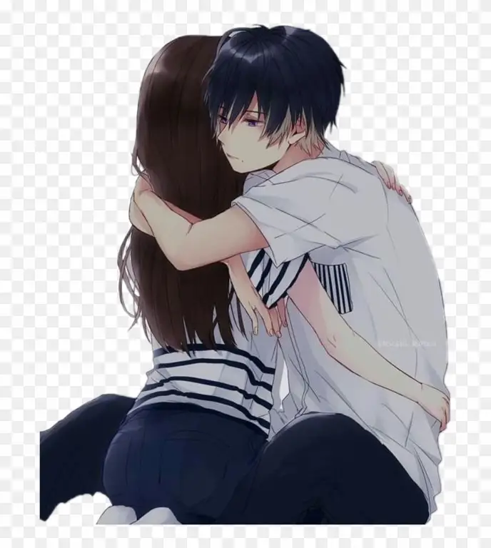 Ilustrasi pasangan anime yang menggemaskan Pasangan anime laki-laki dan perempuan yang imut