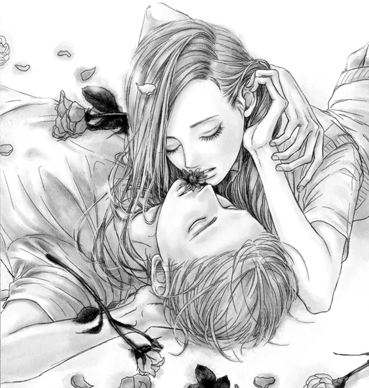 Ilustrasi pasangan dalam anime Real Girl Gambar pasangan anime dengan gaya realistis
