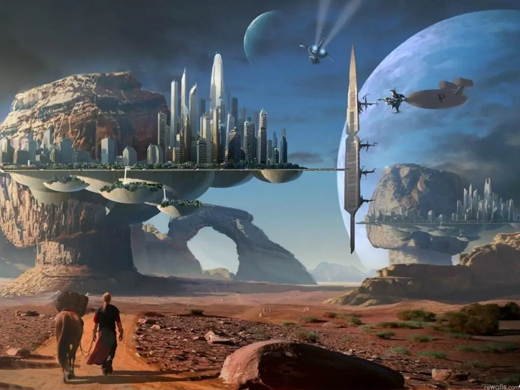 Pemandangan dari anime bergenre Sci-Fi