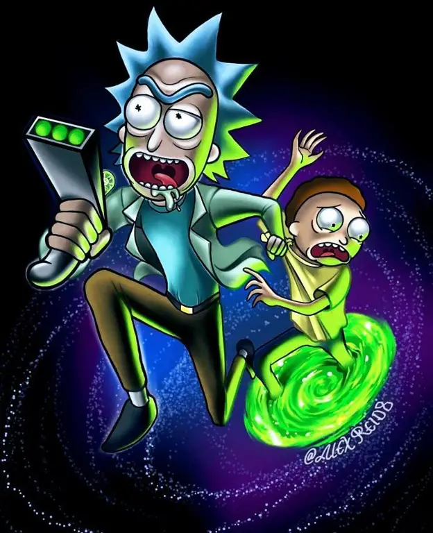 Ilustrasi penggemar tentang karakter Rick dan Morty Gambar fanart karakter Rick and Morty