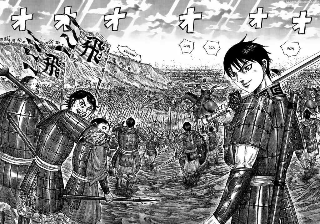 Adegan pertempuran menegangkan di manga Kingdom