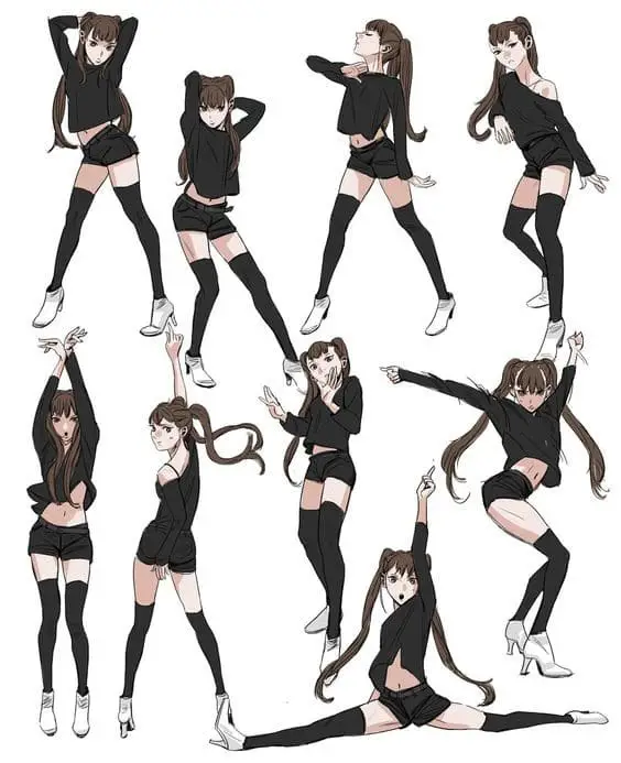 Gambar anime gadis dengan pose sugestif