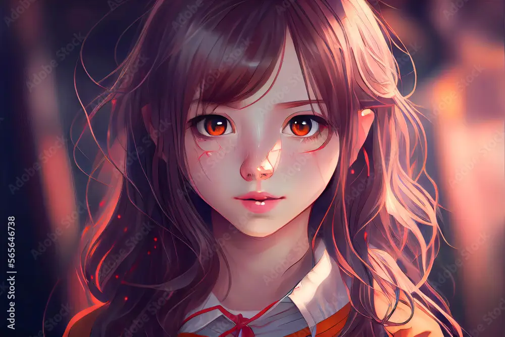 Potret wanita anime yang cantik