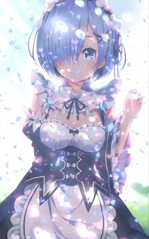 Gambar anime Rem yang lucu dan menggemaskan