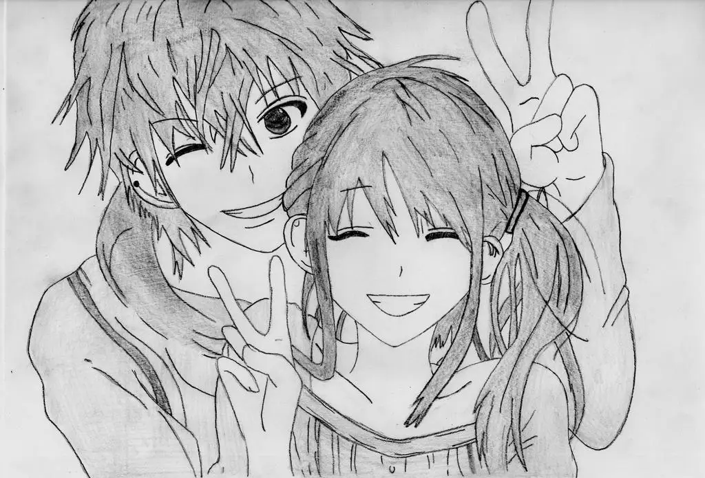 Ilustrasi adegan romantis anime