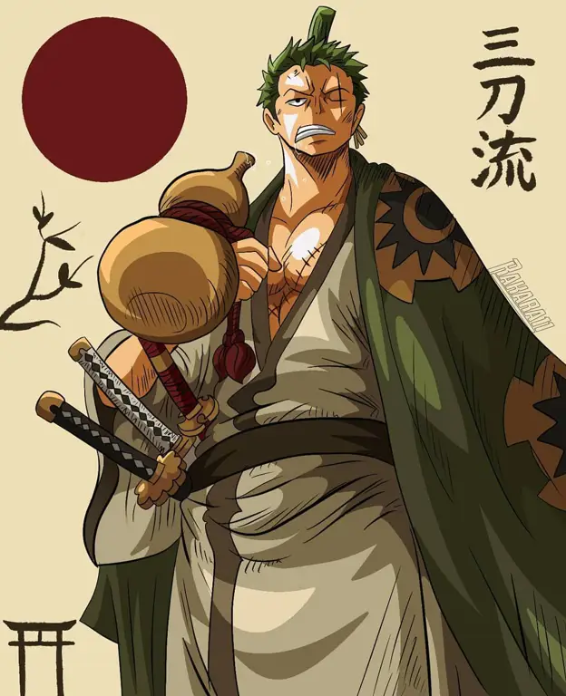 Gambar fanart Roronoa Zoro dari One Piece