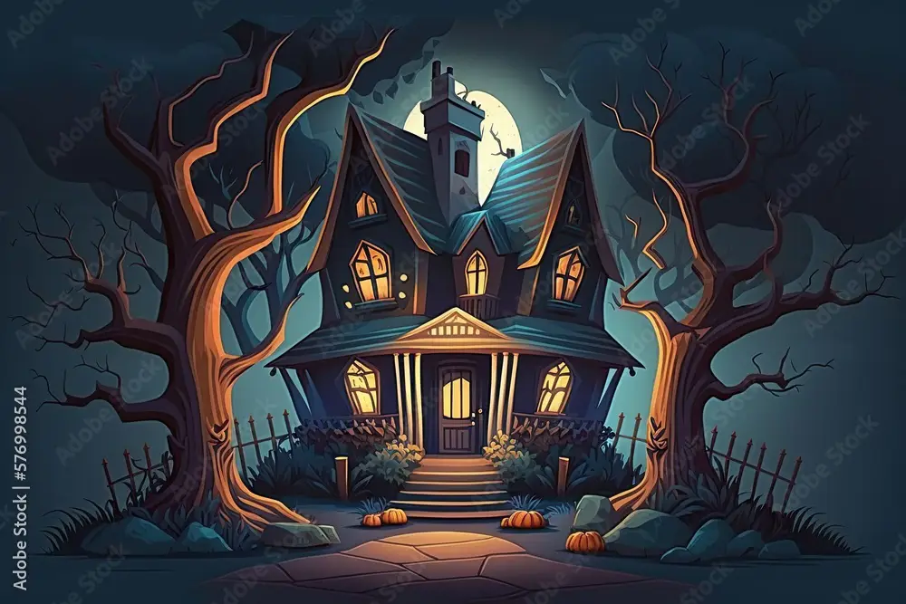 Ilustrasi rumah tua misterius