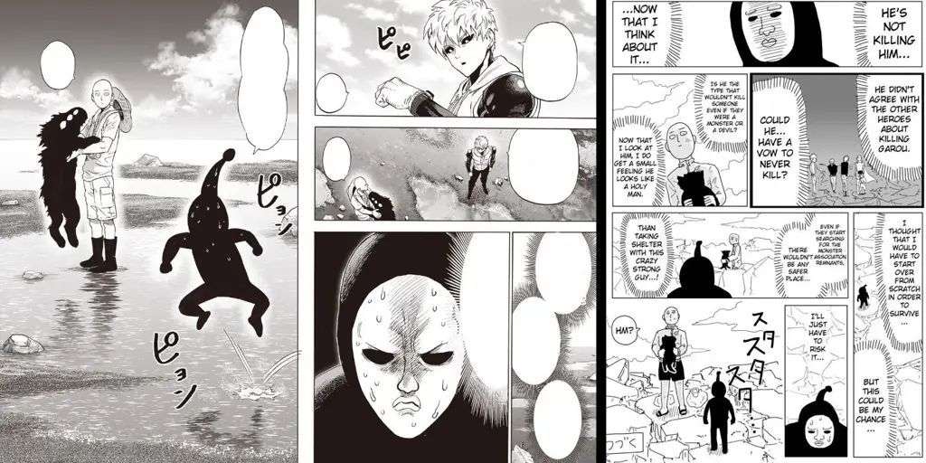 Perbandingan karakter One Punch Man di versi webcomic dan manga