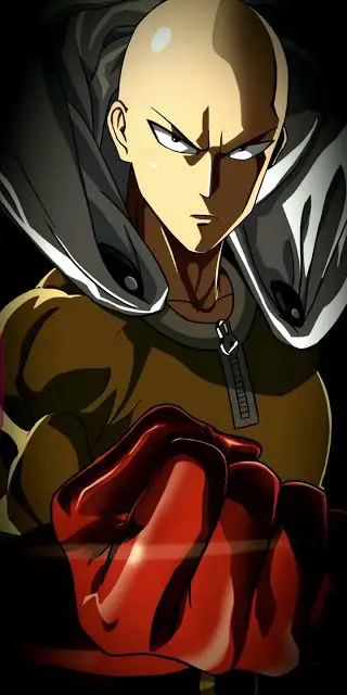 Gambar Saitama dalam gaya anime One Punch Man