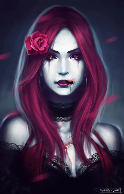 Ilustrasi seni vampir anime