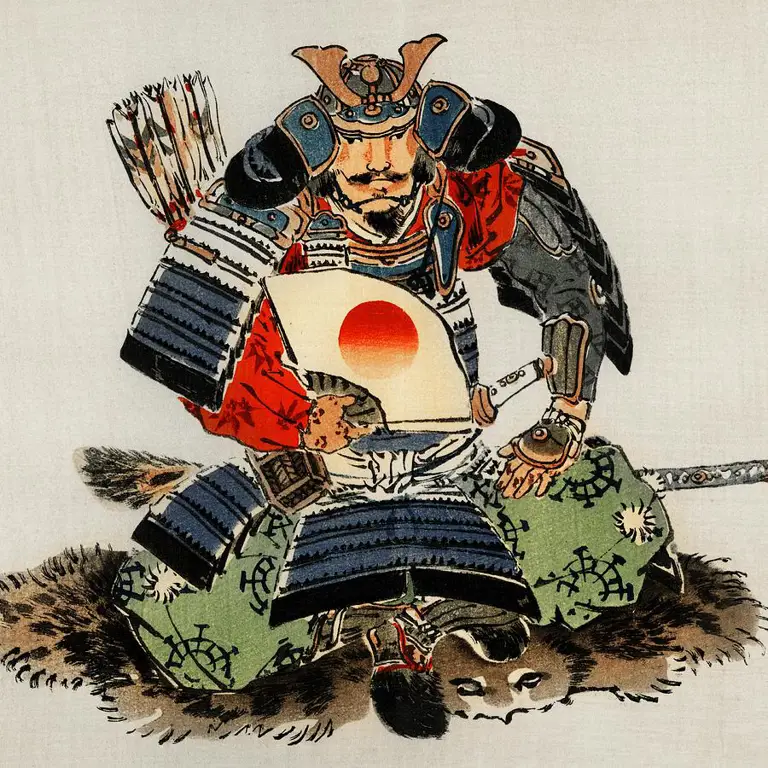 Gambar seorang samurai Jepang