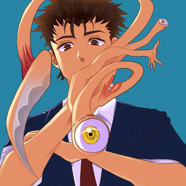 Ilustrasi Shinichi Izumi dari anime Kiseijuu