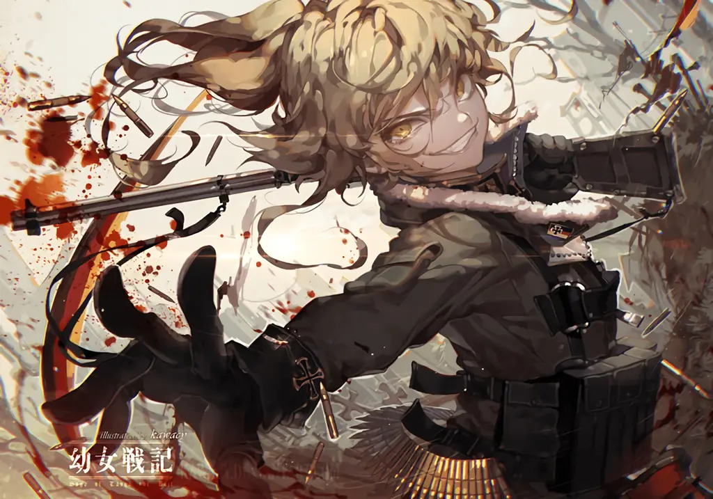 Ilustrasi Tanya Degurechaff dari anime Youjo Senki