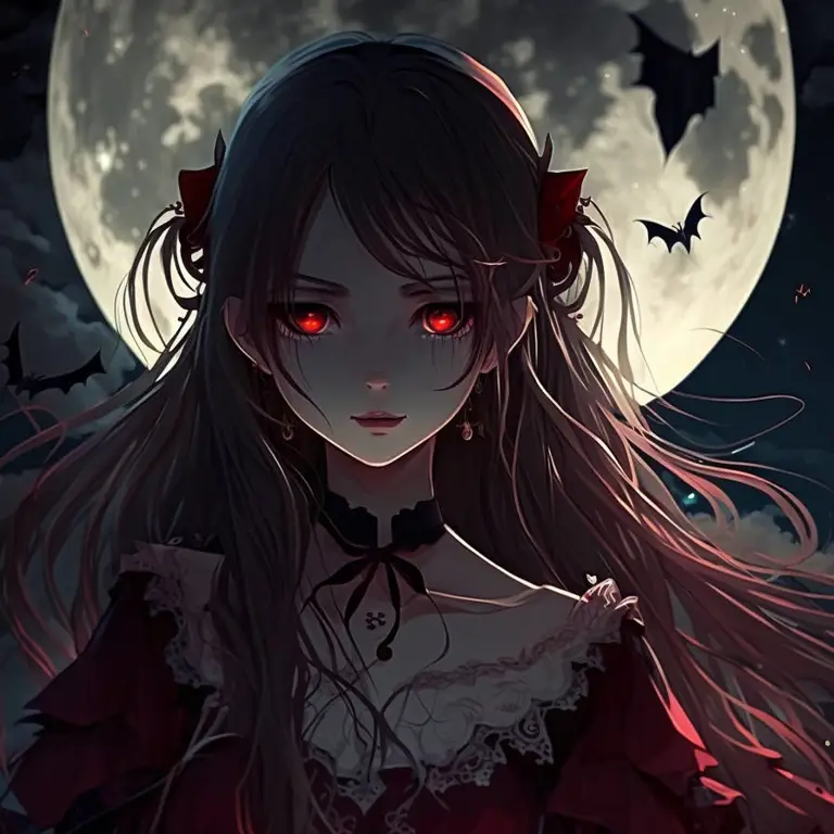 Gambar ilustrasi vampir dalam gaya anime