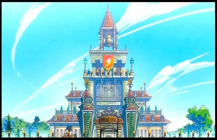 Ilustrasi gedung serikat Fairy Tail