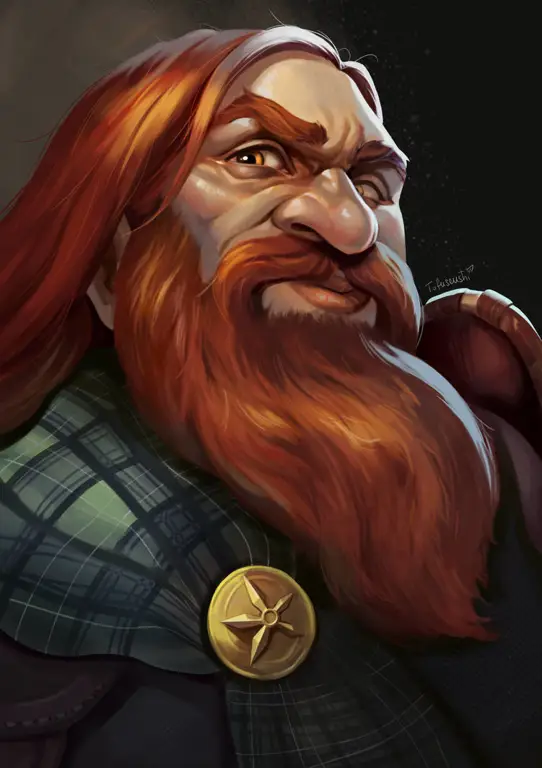 Ilustrasi seni fantasi Grand Dwarf