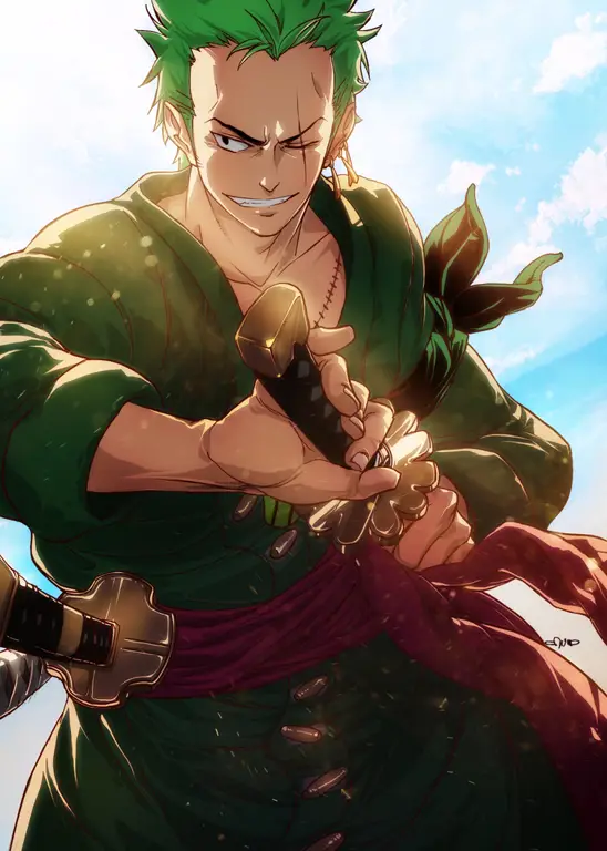 Gambar fanart Zoro dari One Piece