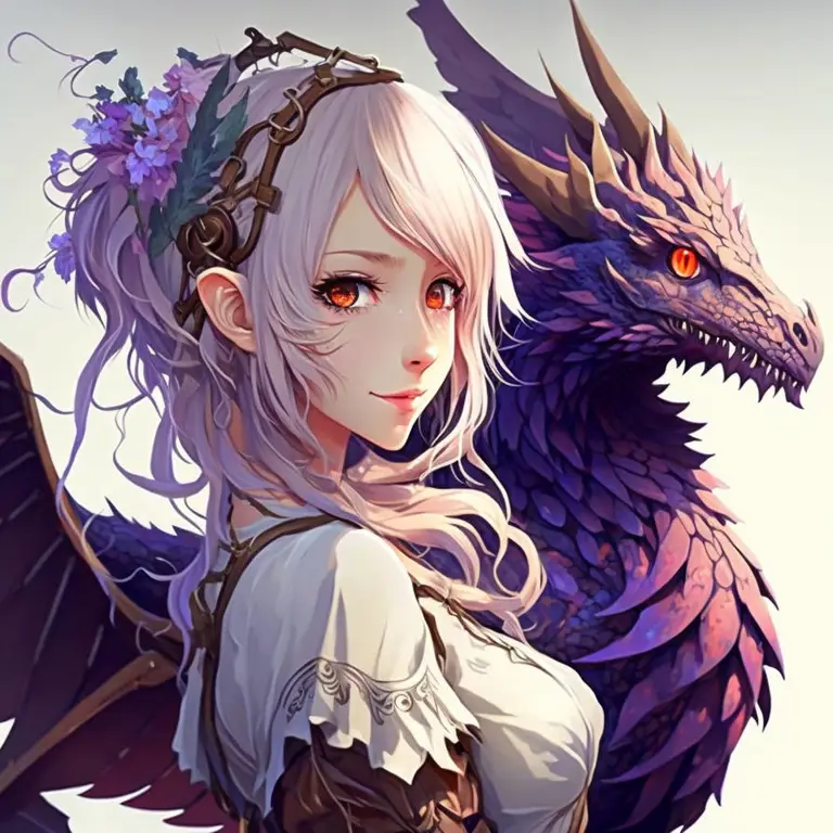 Gambar anime dragon girl yang kuat dan perkasa