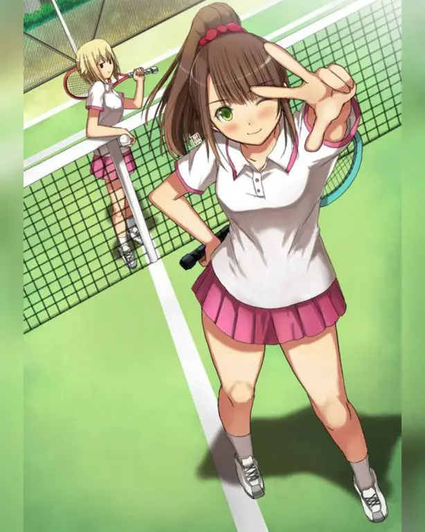 Lapangan tenis dengan karakter anime Prince of Tennis