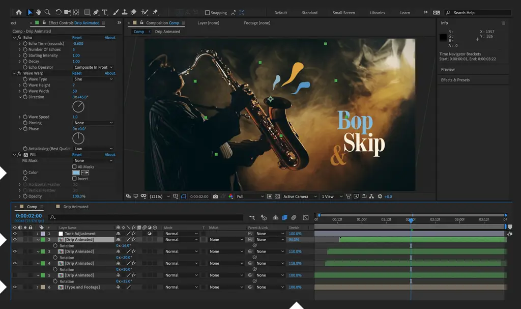 Contoh animasi After Effects yang kompleks