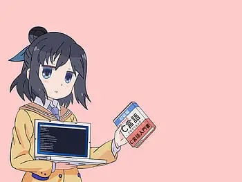 Gambar seorang programmer yang sedang menonton anime sambil bekerja