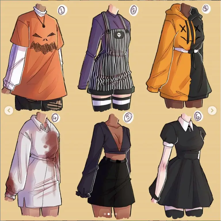 Berbagai desain baju anime perempuan yang stylish dan unik