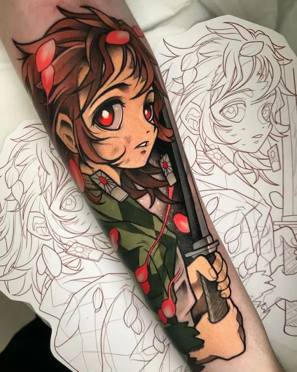 Desain gambar tato anime cewek