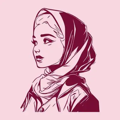 Contoh desain karakter anime berhijab