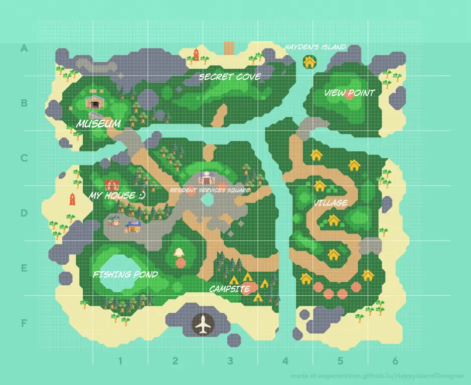 Contoh desain pulau yang indah dan kreatif di Animal Crossing New Horizons