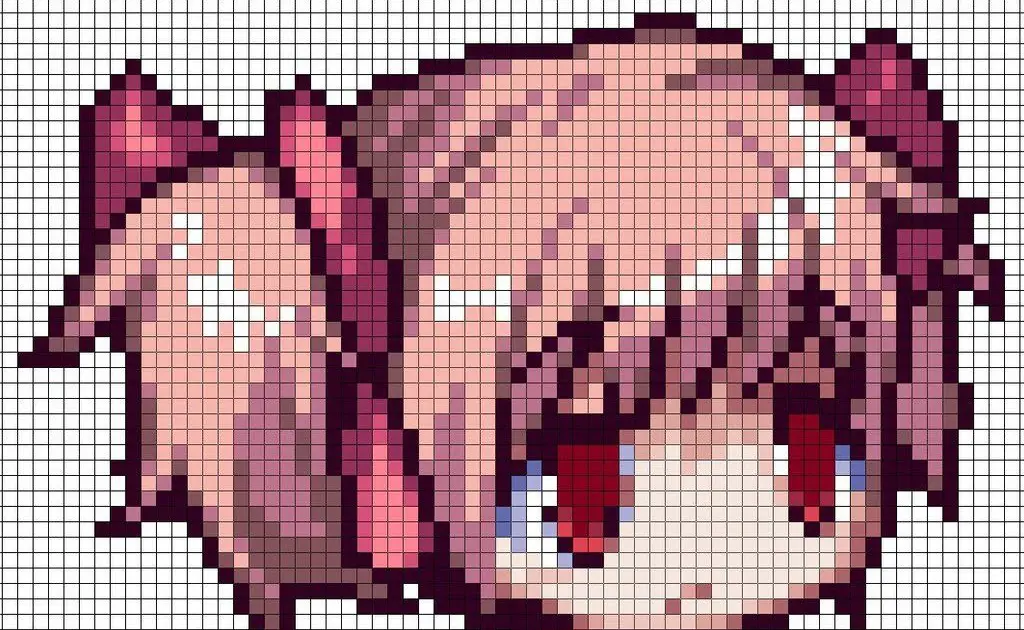 Contoh pixel art anime imut