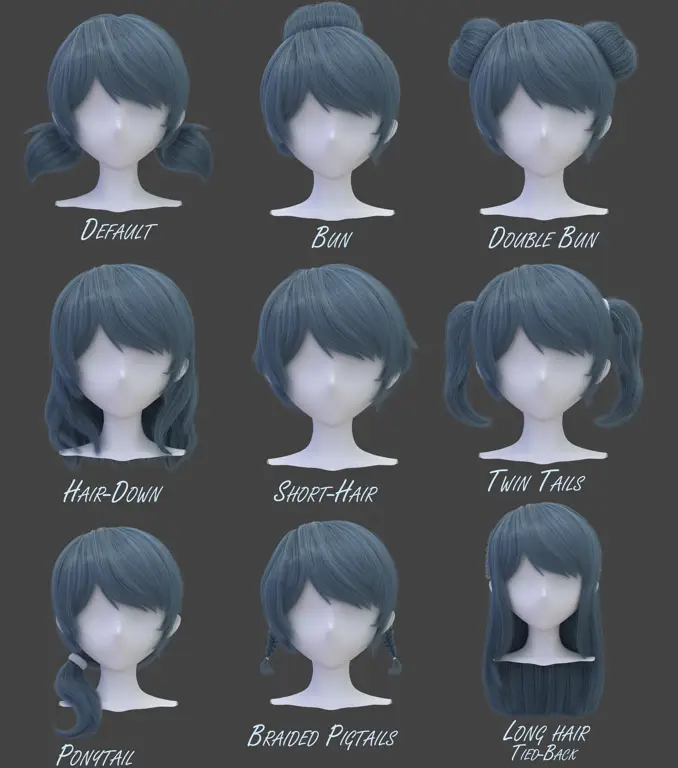 Berbagai model rambut anime perempuan panjang