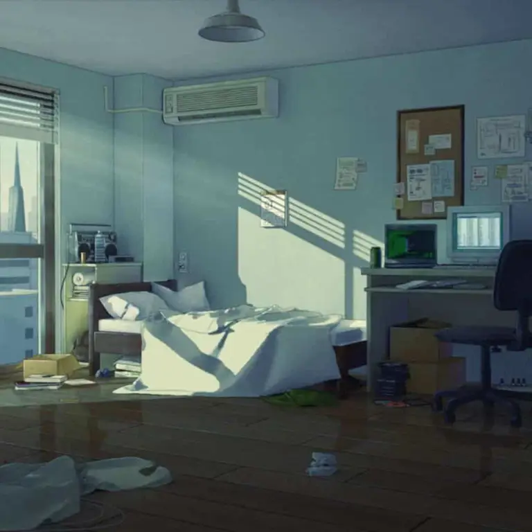 Susunan kamar tidur anime yang estetis