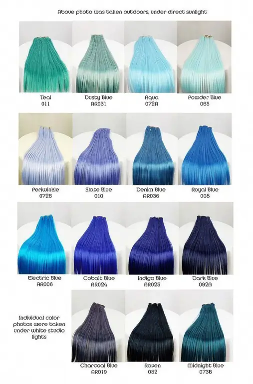 Berbagai pilihan warna biru untuk rambut