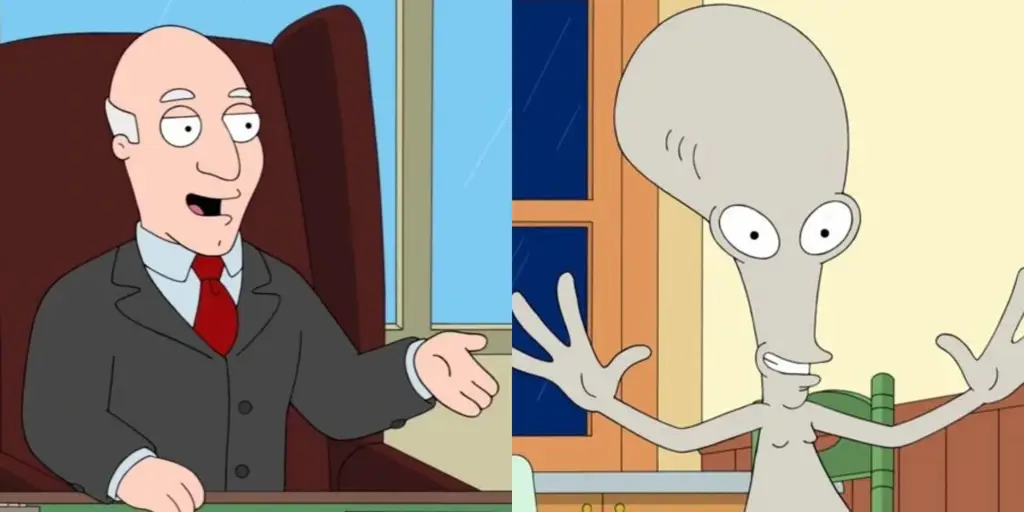 Gambar karakter American Dad berinteraksi