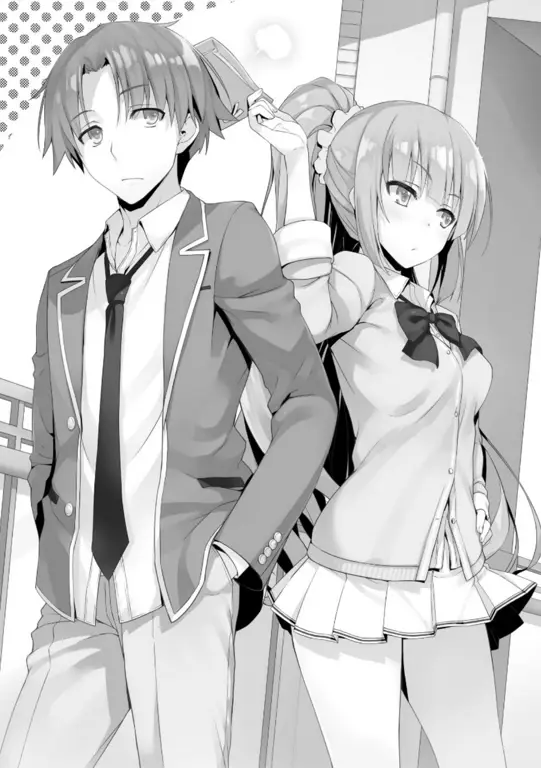 Gambar interaksi antar karakter dari manga Youkoso Jitsuryoku Shijou Shugi no Kyoushitsu e