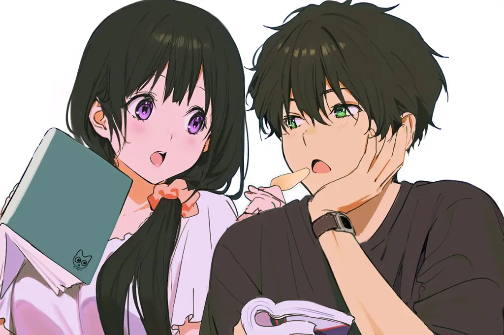 Houtarou Oreki dan Eru Chitanda dalam Hyouka