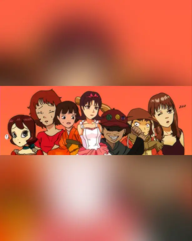 Gambar karakter anime sedang berinteraksi