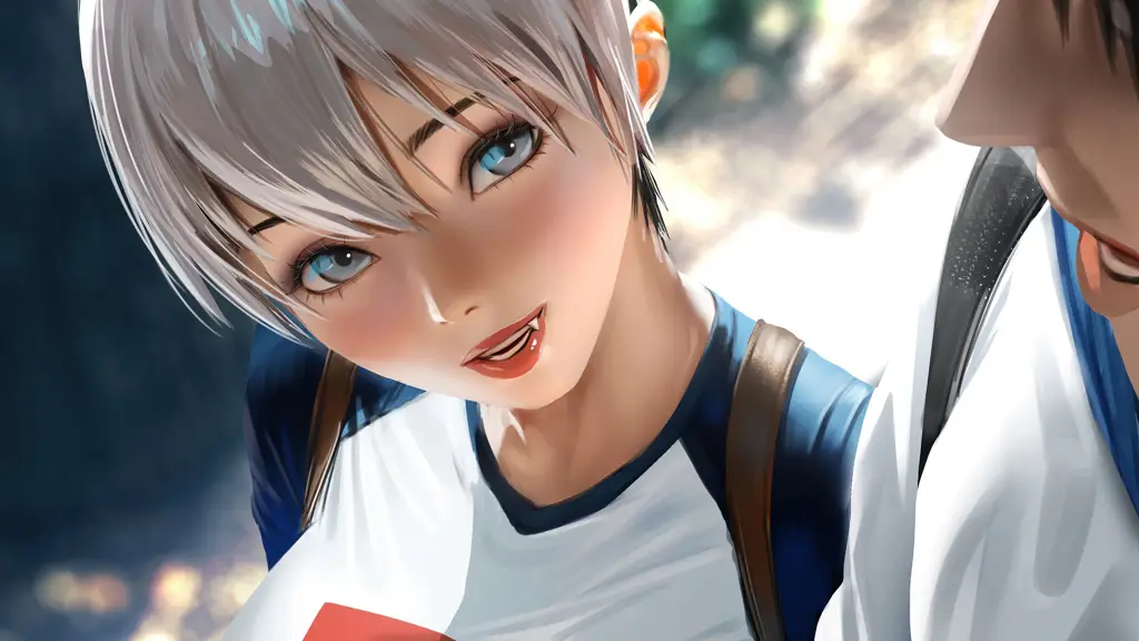 Gambar Hana Uzaki dan Shinichi Sakurai sedang berinteraksi