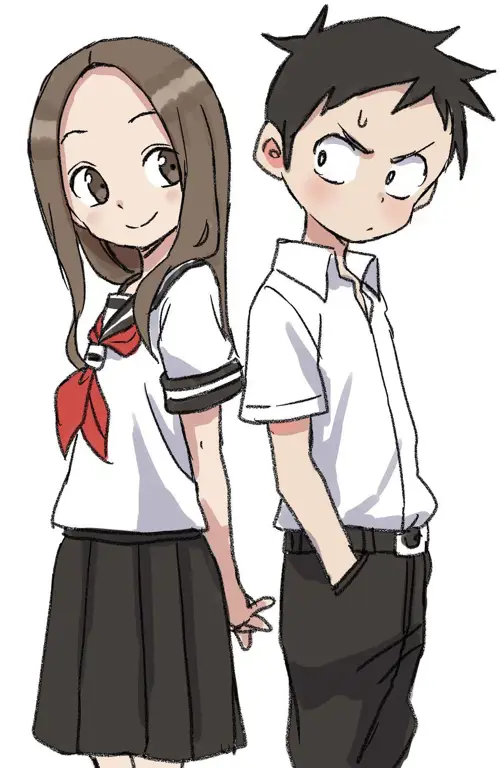 Gambar Takagi dan Nishikata sedang berinteraksi