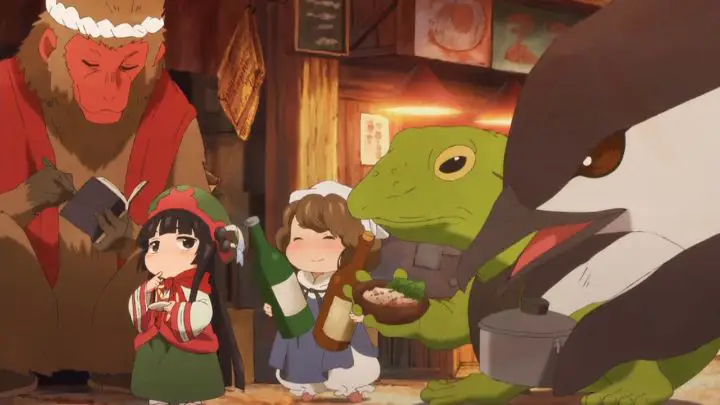 Interaksi yang harmonis antara Hakumei, Mikochi, dan alam. Hakumei dan Mikochi berinteraksi dengan alam sekitar mereka.