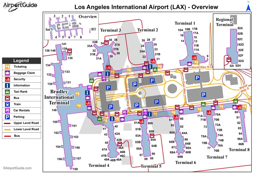 Interior terminal di Bandar Udara Internasional Los Angeles