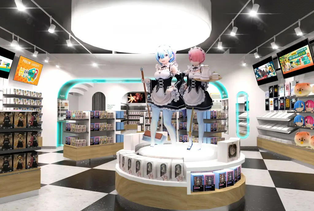 Interior toko Animate di Jepang yang penuh dengan berbagai macam merchandise anime dan manga.