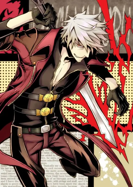 Gambar Dante dari Devil May Cry dalam gaya anime