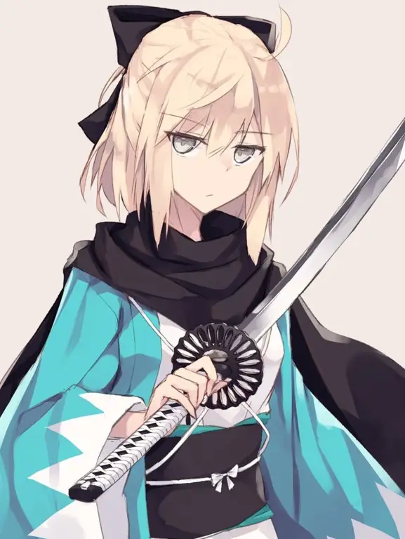 Okita Souji bergaya anime