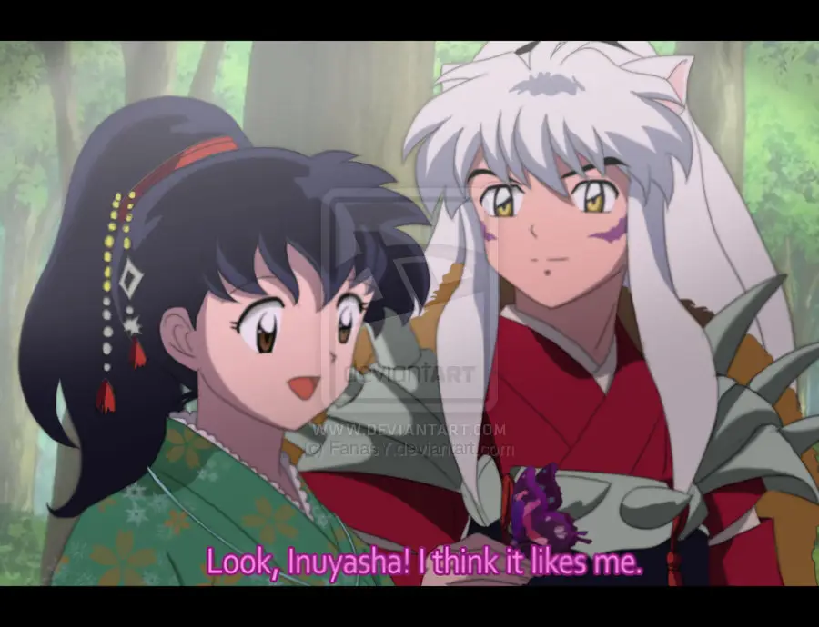 Inuyasha dan Kagome dalam pertempuran pamungkas Pertarungan terakhir Inuyasha dan Kagome melawan Naraku