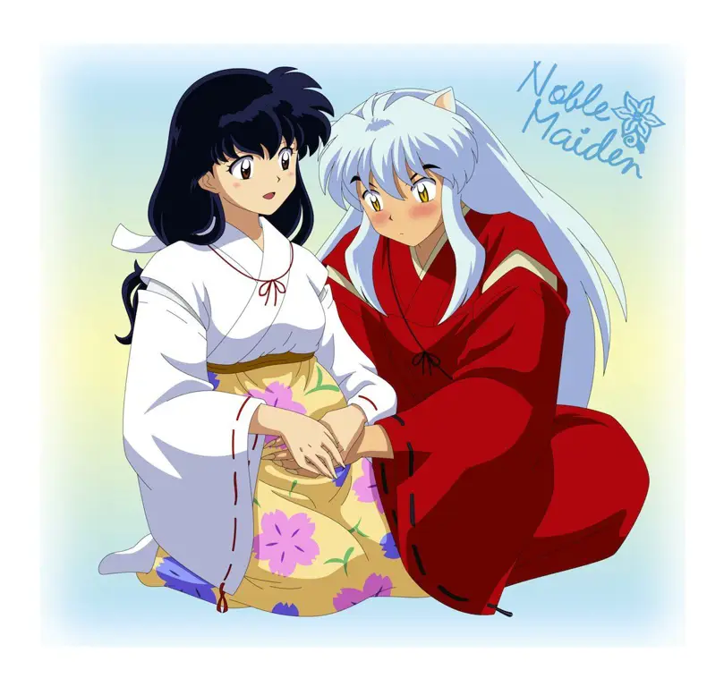 Inuyasha dan Kagome dalam adegan romantis