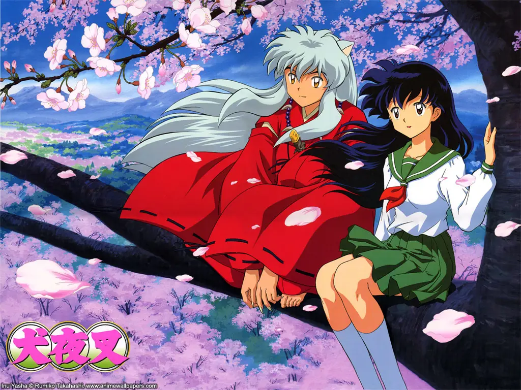 Inuyasha dan Kagome dalam adegan romantis