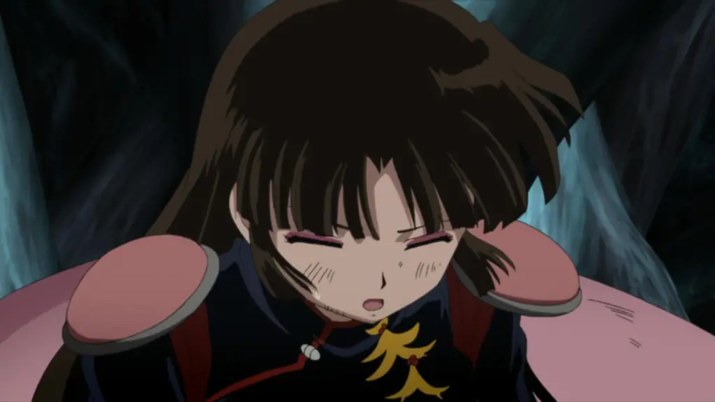 Inuyasha dan teman-teman di akhir cerita Adegan terakhir Inuyasha dan teman-temannya